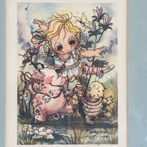 Vintage Jody Bersma Art Print 8x10 Whimsical Drawing